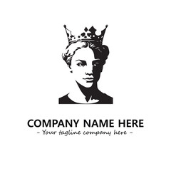 Head of queen logo company design vector illustration