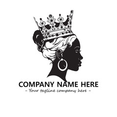 Head of queen logo company design vector illustration