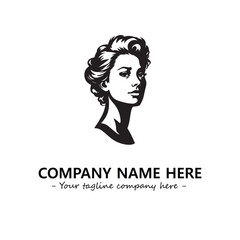 Head of queen logo company design vector illustration