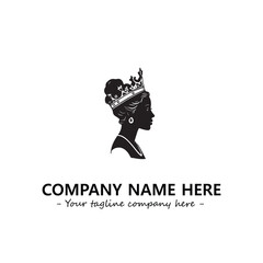 Head of queen logo company design vector illustration