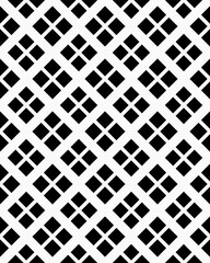 The artwork displays a striking geometric pattern of black diamonds arranged in a grid on a white backdrop, creating a visually appealing effect