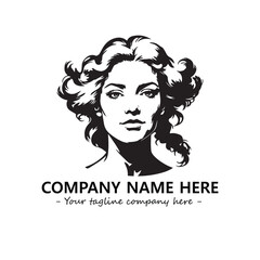Head of queen logo company design vector illustration