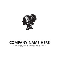 Head of queen logo company design vector illustration