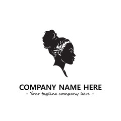 Head of queen logo company design vector illustration