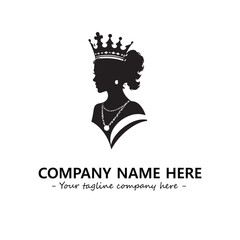 Head of queen logo company design vector illustration