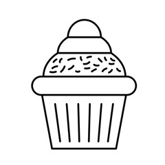 Birthday Cupcake Element Outline