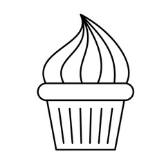 Birthday Cupcake Element Outline