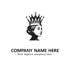 Head of queen logo company design vector illustration