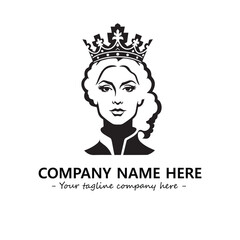 Head of queen logo company design vector illustration