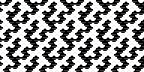 Abstract monochrome fish scale pattern.  Elegant, geometric design perfect for backgrounds, textures, or website design.  Represents scales, protection, or a modern aesthetic. © Olena