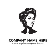 Head of queen logo company design vector illustration