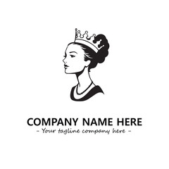 Head of queen logo company design vector illustration