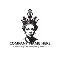 Head of queen logo company design vector illustration