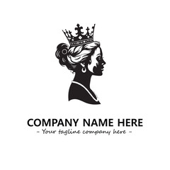 Head of queen logo company design vector illustration