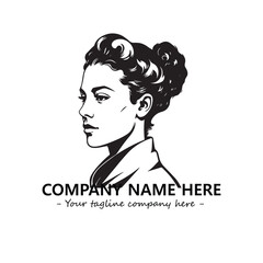Head of queen logo company design vector illustration