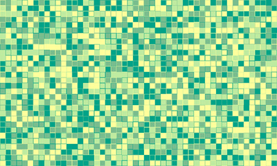 Abstract mosaic background with pastel teal and yellow squares.  Perfect for website banners, presentations, or digital art projects.  This image evokes a sense of calm and subtle energy.