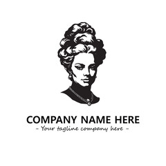 Head of queen logo company design vector illustration