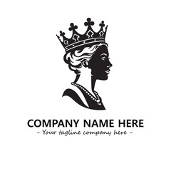 Head of queen logo company design vector illustration