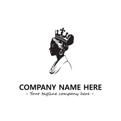 Head of queen logo company design vector illustration