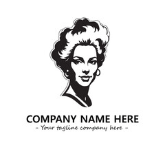 Head of queen logo company design vector illustration