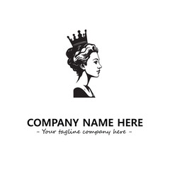 Head of queen logo company design vector illustration
