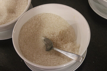 Granulated sugar in a bowl