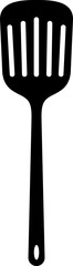 Grilling utensils kitchen spatula tool icon vector isolated on transparent background. Silhouette symbol. Kitchen utensils for cooking food design for web and app.