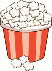 Popcorn bucket, clipart, illustration, for backgrounds textures, designers
