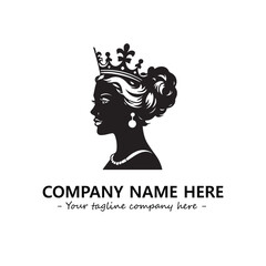 Head of queen logo company design vector illustration