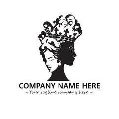 Head of queen logo company design vector illustration