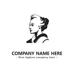 Head of queen logo company design vector illustration