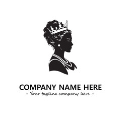Head of queen logo company design vector illustration