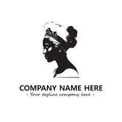 Head of queen logo company design vector illustration