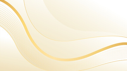 Abstract beige luxury wave background with gold lines. Elegant cream gradient design for beauty products, templates, banners, sales, awards, events, websites, pages and more