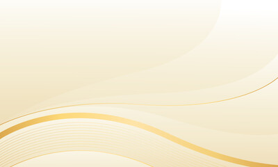 Abstract beige luxury wave background with gold lines. Elegant cream gradient design for beauty products, templates, banners, sales, awards, events, websites, pages and more