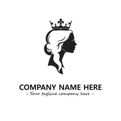 Head of queen logo company design vector illustration