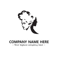 Head of queen logo company design vector illustration