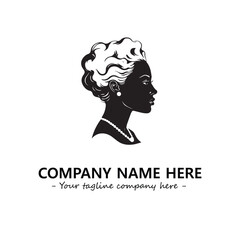 Head of queen logo company design vector illustration