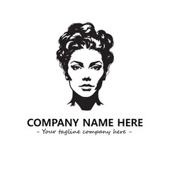 Head of queen logo company design vector illustration