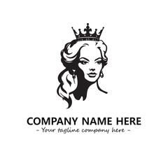 Head of queen logo company design vector illustration