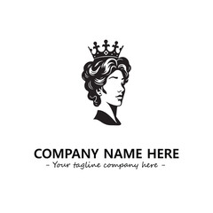 Head of queen logo company design vector illustration