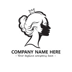 Head of queen logo company design vector illustration
