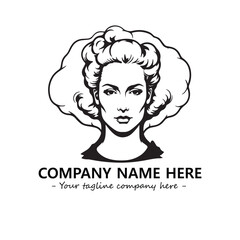 Head of queen logo company design vector illustration