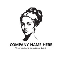 Head of queen logo company design vector illustration