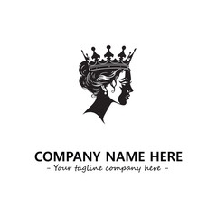 Head of queen logo company design vector illustration