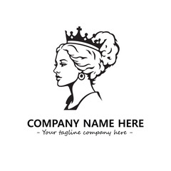 Head of queen logo company design vector illustration