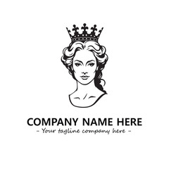 Head of queen logo company design vector illustration