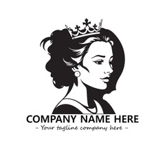 Head of queen logo company design vector illustration