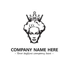 Head of queen logo company design vector illustration