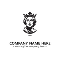 Head of queen logo company design vector illustration